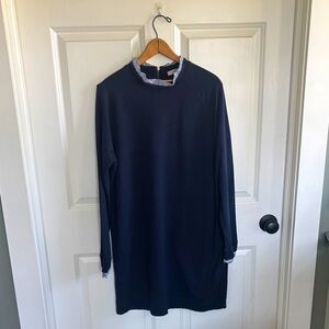 Dalia Long Sleeve Ruffle Collar Sweatshirt Dress